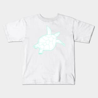 Swimming mint blue turtle Kids T-Shirt